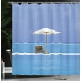 thumbnail image 4 of Ambesonne Island Shower Curtain, Ocean Seascape Beach, 69"Wx70"L, Blue and Beige, 4 of 5