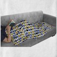 thumbnail image 6 of Abstract Soft Flannel Fleece Throw Blanket, Surreal Pattern with Different Ornamental Shapes Hand Drawn Like, Cozy Plush for Indoor and Outdoor Use, 70" x 90", Yellow Blue Charcoal Grey, by Ambesonne, 6 of 6