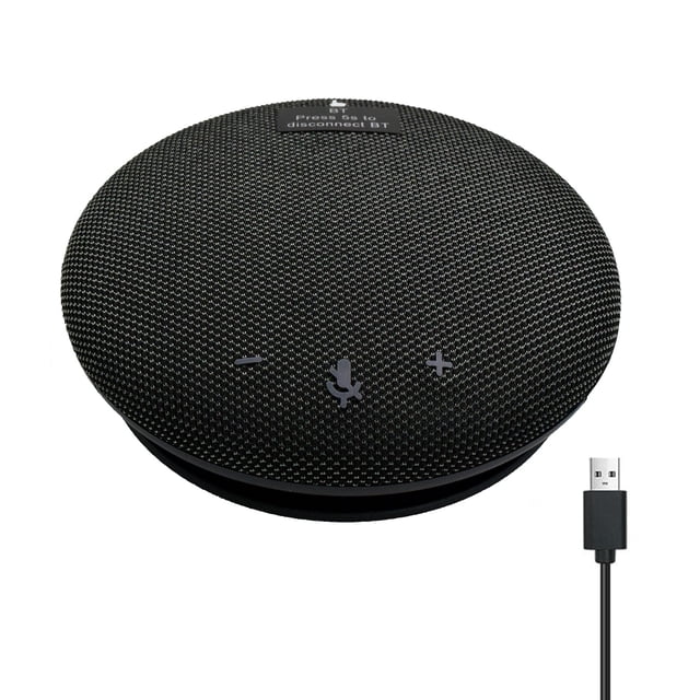 Arealer Microphone de Conférence Portable BT Haut-Parleur Haut-Parleur Intégré Micro Omnidirectionnel 360° avec Fonction de Sourdine Réglage pour PC Ordinateur Portable Téléphone Mobile Maison Bureau Enregistrement de Réunion Vidéo
