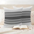 thumbnail image 4 of Pack of 2 Outdoor Pillow Covers 16x16 Inch Waterproof Gradient Grey Striped Throw Pillow Covers,Decorative Couch Pillow Shams Protectors Simple Farm Stripes Minimalist Patio Cushion Pillowcases, 4 of 8