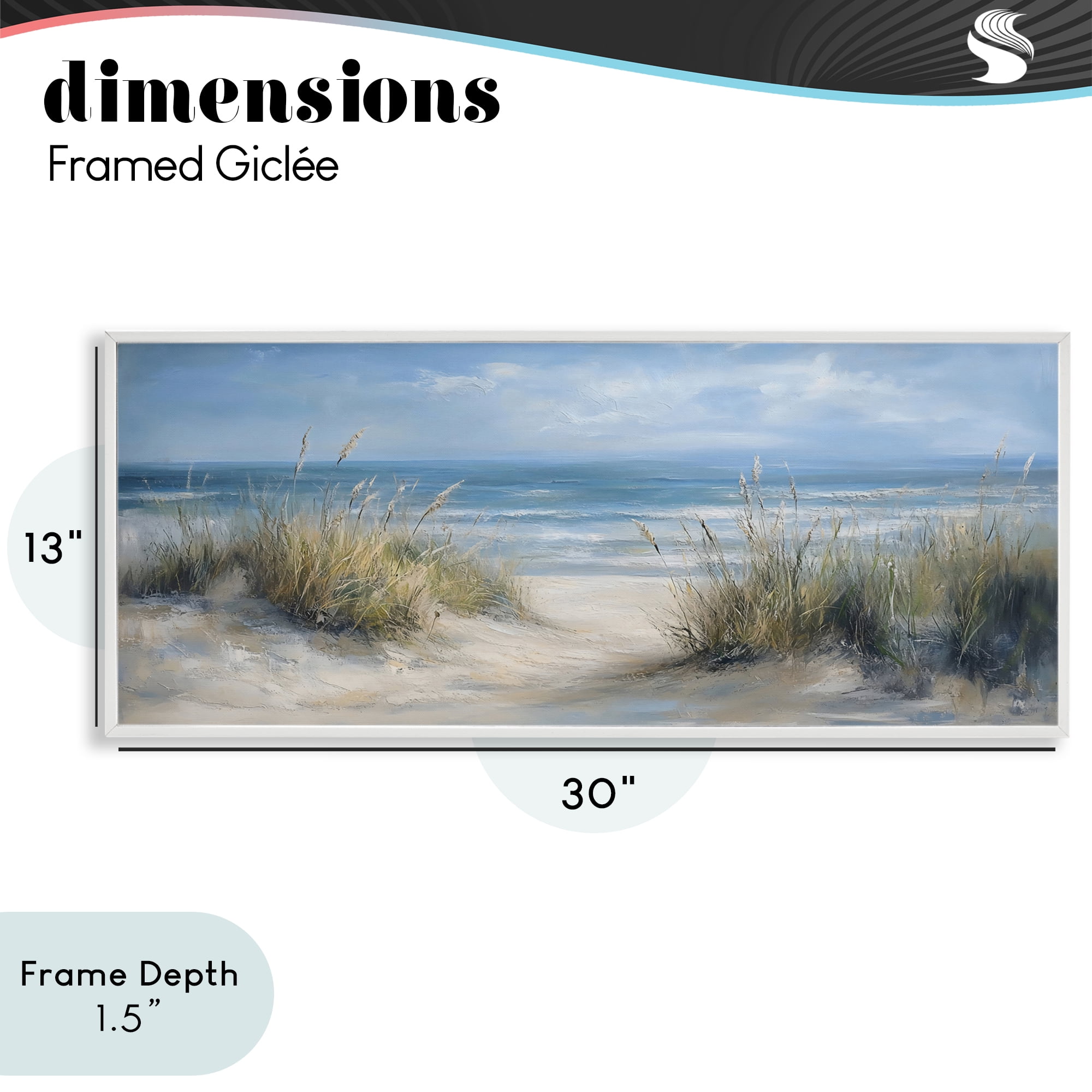 Stupell Industries Coastal Peace Dunes White Framed Giclee Art, design by LSR Design Studio