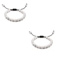 thumbnail image 4 of Decodeary Empilable Collection Bracelet pour Hommes et Femmes Perles Naturelles Minimaliste Bracelet pour Femmes Perles Bracelet Noir Ligne + Blanc 2Set, 4 of 6
