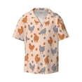 thumbnail image 2 of Lsque Funny Chicken print Men's Cuban Collar Short Sleeve Shirt Summer Beachwear Casual Button Down Fashionable Vacation Leisure Shirt-X-Large, 2 of 7