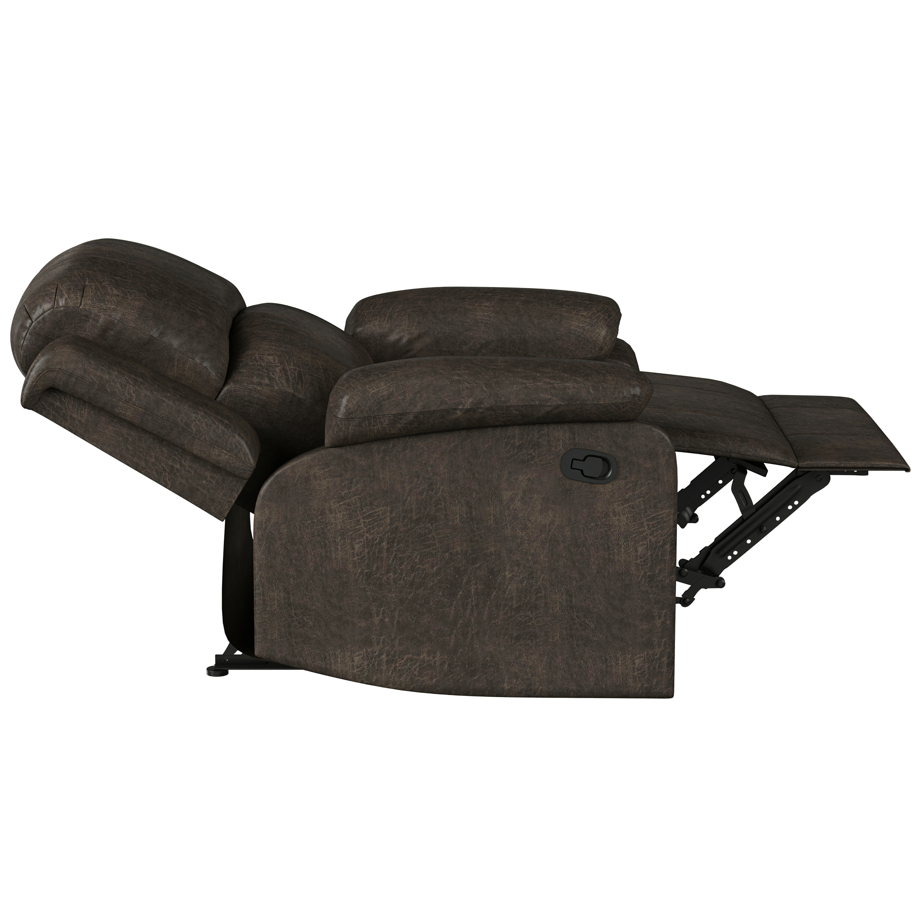 Relax-a-Lounger Reynolds Manual Standard Recliner, Brown Faux Suede - image 4 of 13