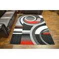 thumbnail image 4 of PREMIUM 3D Hand Carved Modern 2x7 2x8 Runner Rug Contemporary 1509 Grey Gray Red, 4 of 10