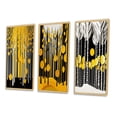 thumbnail image 3 of Designart "Quill Minimalism Yellow Trees in the Forest II" Landscape Trees Framed Wall Art Set Of 3 - Yellow Trees Frame Gallery Wall Set For Home Decor, 3 of 6