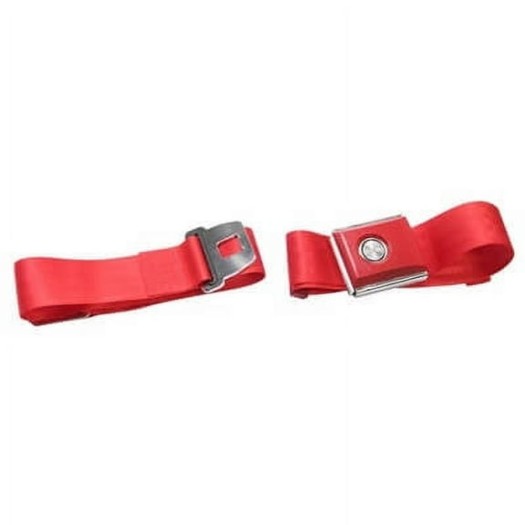 Scott Drake SB-BR-PBSB Push Button Seat Belt Bright Red
