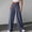 Dark Gray(New), variant on PNTUTB Summer Women's Casual Pants Stylish Solid-Color Suit Pants Button-Front High-Waisted Lightweight Loose Comfortable Ice-Silk Wide-Leg Pants