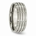 thumbnail image 4 of Solid Titanium Grooved 8mm Men's Matte Brushed Finish and Wedding Band Ring Size 7, 4 of 7