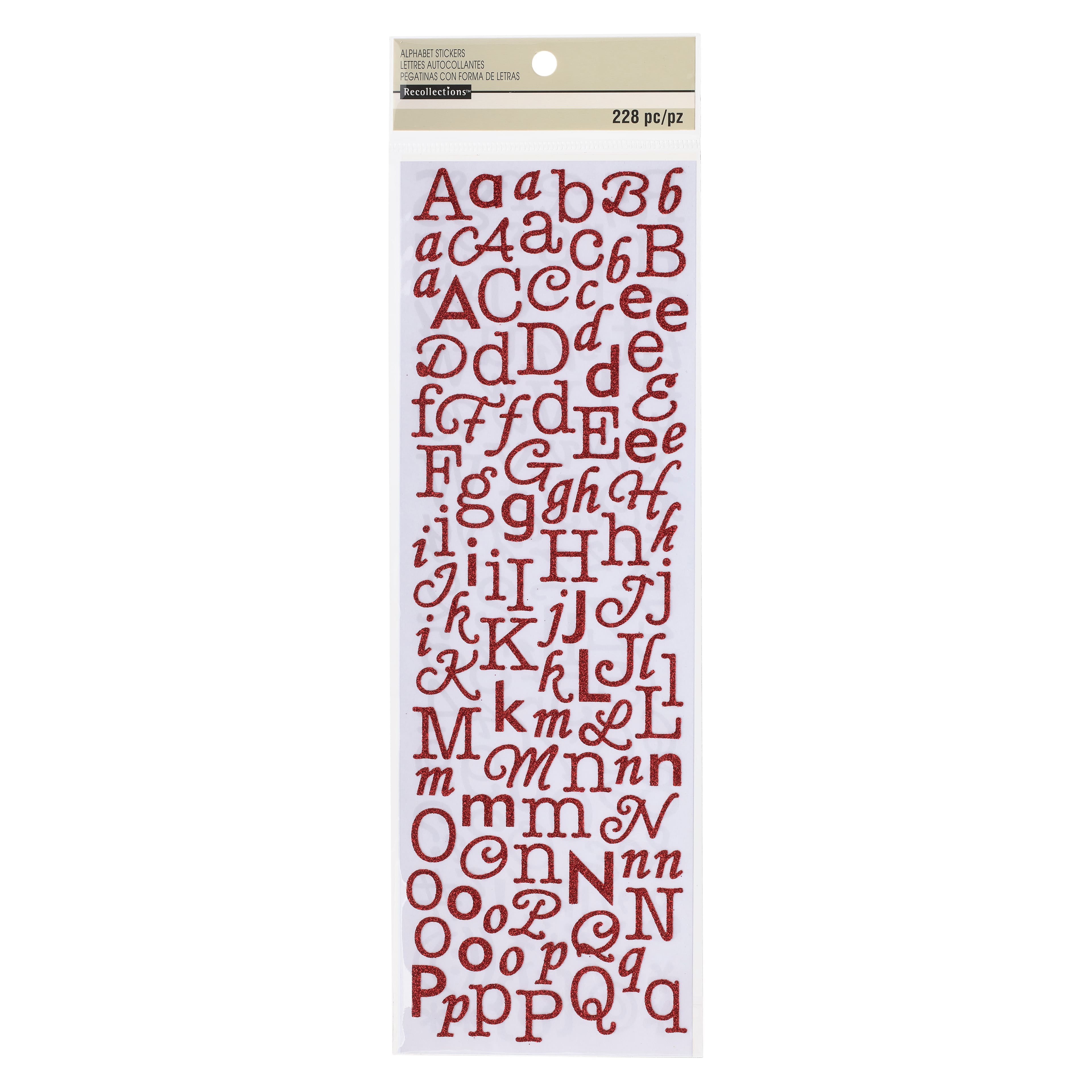 12 Packs: 104 ct. (1,248 total) White Glitter Script Alphabet Stickers by  Recollections™