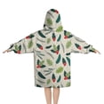 thumbnail image 2 of Green and Red Christmas Holly Pattern Blanket Hoodies for Kids 6-13YR Oversize Wearable Blanket Hoodies for Boys Girls Teens, 2 of 7