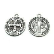 Saint Benedict Nursia Patron Against Evil Medal Pendant 1.18 inches Diamter Saint Christopher/Michael/ Jude Necklace