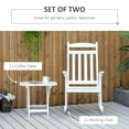 thumbnail image 4 of Outsunny Patio Wooden Rocking Chair with Table, Outdoor Rocker Set with High Back Armchair and Foldable Side Table for Backyard, Garden, Porch, White, 4 of 9