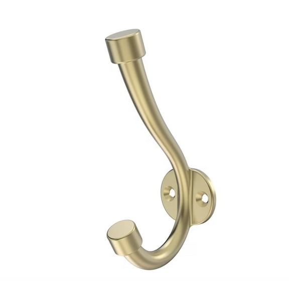 Franklin Brass Decorative 4.7" Double Coat Hook Modern Gold Finish