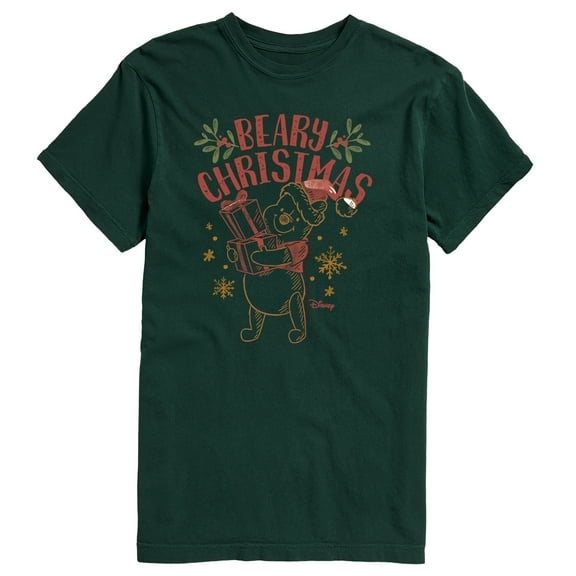 Disney Winnie The Pooh - Pooh Wishes A Beary Christmas - Men's Short Sleeve Graphic T-Shirt
