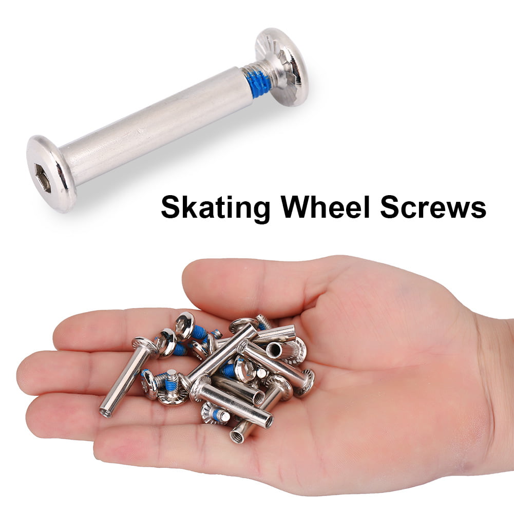 1 Set Skates Screw Replacement Accessories Inline Skate Bolt Nut Nail Silver 