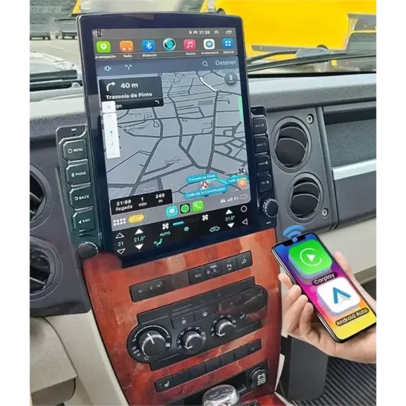 Zcargel Android 13 9.7in Car Stereo for Jeep Commander 2006 2007 HD Touchscreen Car Radio,Wireless CarPlay & Android Auto-2 32G, Car in Dash GPS Navigation Unit Video Player with Car play