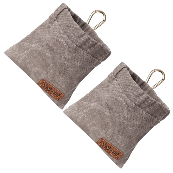 tredstone 2x Sac de Friandises pour Chien Portable Gris avec Ingrédients Sûrs et Revêtement Spécial Sacs de Friandises Nourriture Promenade pour Chien