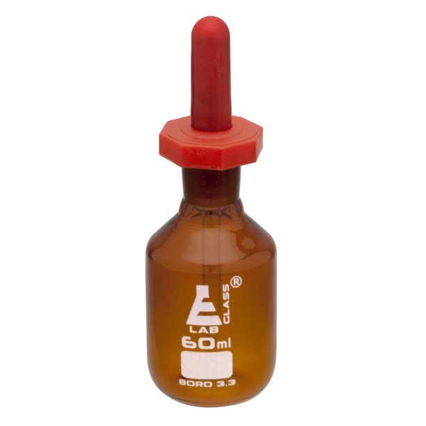 Dropping Bottle, 60ml (2oz) Amber Borosilicate 3.3 Glass Eye