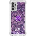 thumbnail image 2 of Samsung Galaxy A32 4G(Not 5G) Case,Creativity Clear Quicksand Glitter Flowing Liquid Floating Soft TPU Case w/Stand Bling Diamond Sparkle Phone Cover for Samsung Galaxy A32 4G  Purple, 2 of 14