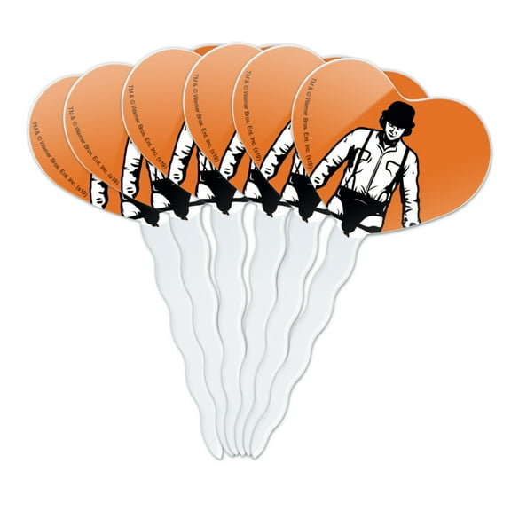A Clockwork Orange Alex Character Heart Love Cupcake Picks Toppers Decoration Set of 6