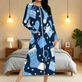 thumbnail image 4 of Christmas Long Pajama for Women Zip Up Housecoat Xmas Snowman Night Dress Long Sleeve Bathrobes with Pockets Comfy Loungewear Plus Size Nightgown Long Bathrobe for Spa, 4 of 9