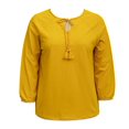 thumbnail image 1 of Blusa George Talla CH Manga al Codo con Pompón y Jareta Mostaza, 1 of 4