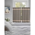 thumbnail image 3 of Western Texas Star Retro Bathroom Window Curtain, Country Vintage Black Beige Plaid Light Filtering Coffee Kitchen Curtains, Bedroom Living Room Curtains 2 Panel 84"x45", 3 of 6