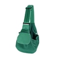thumbnail image 1 of Bolsa de transporte para mascotas jinwen bolsa de pecho para perros y gatos con hebilla de lona verde, 1 of 8
