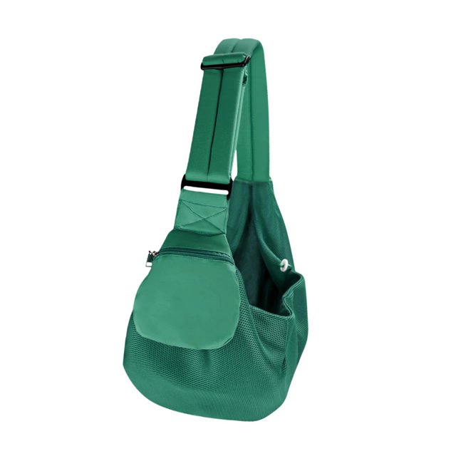 Bolsa de transporte para mascotas jinwen bolsa de pecho para perros y gatos con hebilla de lona verde