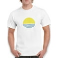 thumbnail image 2 of Sunset Waves Circle Graphic Men White T-Shirt, Male Large, 2 of 4
