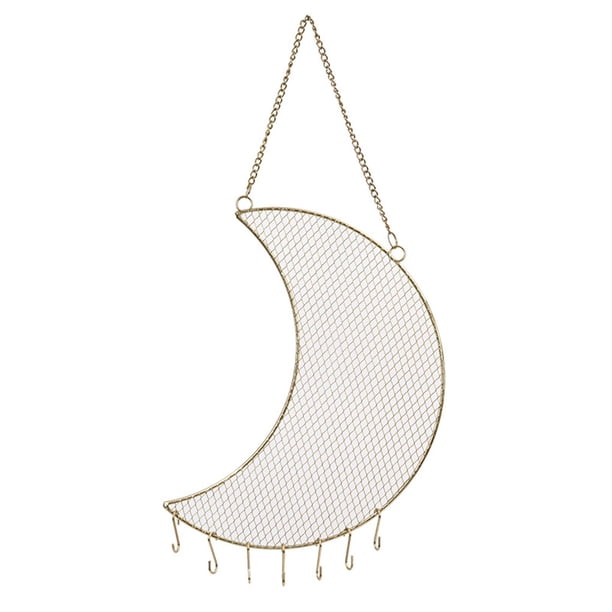 sweethay Estante de joyería Moon Star, organizador de pendientes de rejilla de hierro forjado, soporte de borde liso, colgante colgante con Ropa, zapatos y accesorios Miscelánea Luna