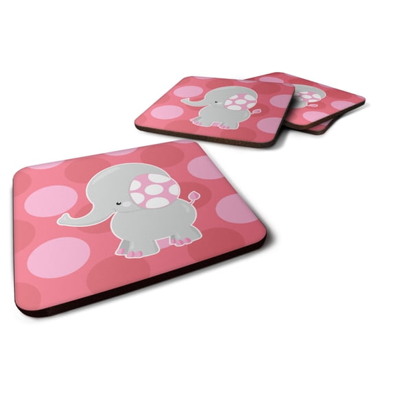 Elephant Big Polkadots Foam Coaster Set of 4