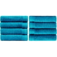thumbnail image 4 of Premium 100% Cotton Towel Set of 8 Hand Towels 18" x 30" | 8 Ultra Soft and Highly Absorbent Hand Towels for Bath room, Gym, Hotel, Spa, Machine Washable | Color: Petrol, 4 of 13