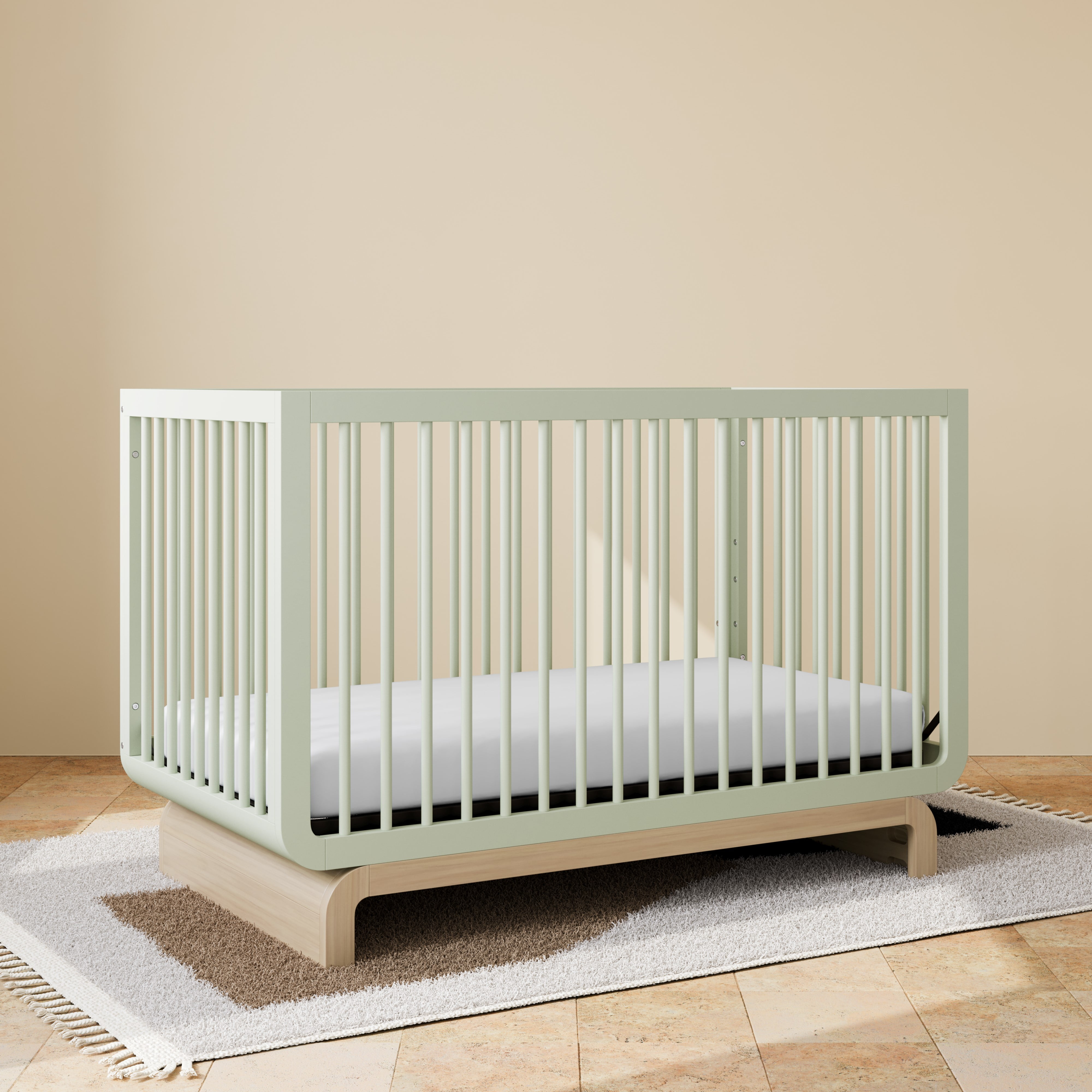 Art of Nursery by Storkcraft Santorini 5-in-1 Convertible Baby Crib, Sage with Driftwood