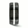 thumbnail image 3 of Edward Mirell Titanium Black Ti & Sterling Silver Inlay 10mm Band, 3 of 7