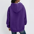 thumbnail image 4 of Mohiass Fall Half Zip Hooded Sweatshirts for Women Cute Plain Oversized Hoodies 2025 Basic Winter Trendy Pullover Tops Purple L, 4 of 5