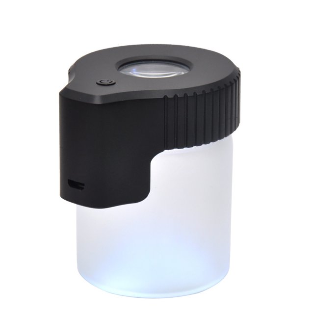 Sokhug Bocal en Verre avec Lumière, Bocal de Rangement Transparent à LED Lumineux Hermétique