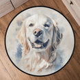 thumbnail image 6 of CURLYOOT Cute Retriever Dog 5.2ft Round Rug for Living Room, Large Washable Area Rug, Non Slip Floor Mat Indoor Rugs for Bedroom, Dining Room, Offices, Entryway, 6 of 7