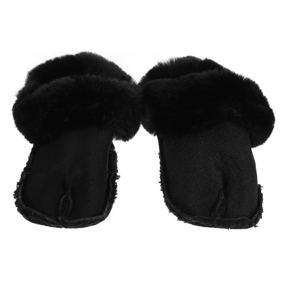 Homoyoyo Detachable Black Plush Shoe Liners Soft Fuzzy Insoles for Winter 1Pair