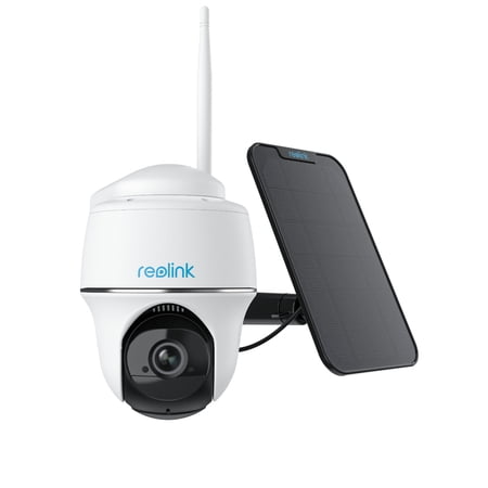 REOLINK Argus PT+Black Solar Panel  2K WiFi Security Camera Wireless Outdoor  Pan Tilt 2.4/5 GHz Wi-Fi Solar Powered  Night Vision  2-Way Talk  Support Alexa/ Google Assistant