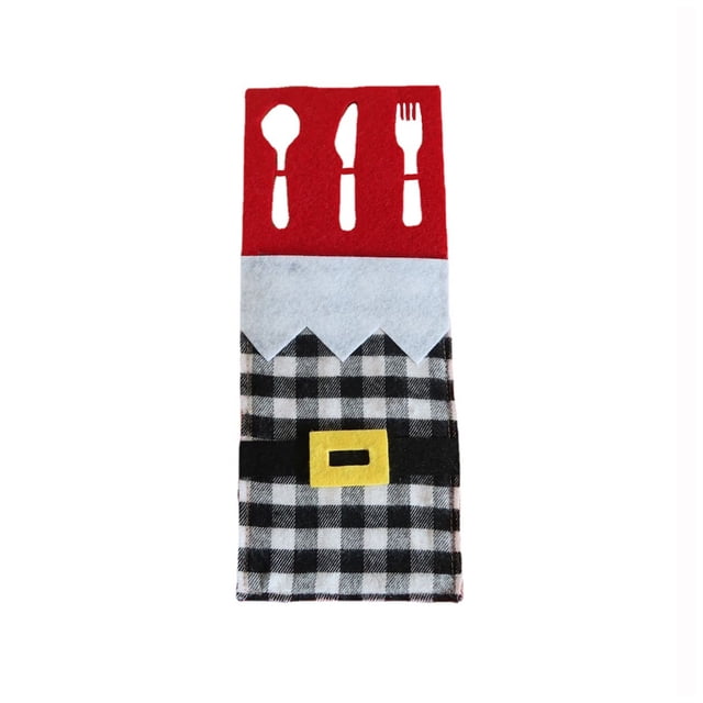 Billuyoard Paquete de 4 bolsas de tenedor de Navidad, decoración para el hogar, Bar, Hotel, festival, vajilla, cubiertos, dulces, regalos de Navidad, Kits de decoración para fiestas Tipo 1 Billuyoard HA068280-01B