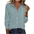 thumbnail image 1 of Camisas de Manga Larga para Mujeres Blusa de Trabajo Casual de Ajuste Suelto con Collar de Solapa Versátil Capa de Color Sólido, 1 of 7