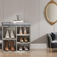 thumbnail image 1 of Kojooin Shoe Storage Bench for Entryway, 5-Cubby Organizer with Cushion, Adjustable Shelves and Accessories Bag, 1 of 9
