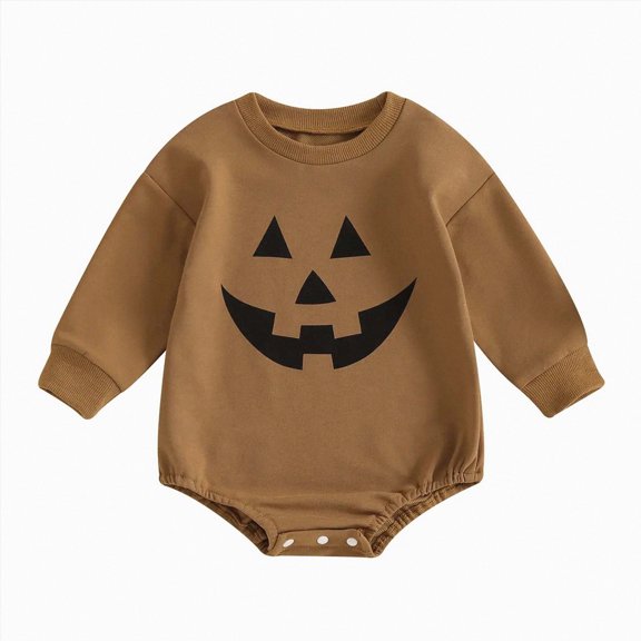 CAUYDY Preemie Boys Bodysuit Baby Clothes 3 6 9 Months 1T 2T Newborn Long Sleeve Romper Fall Winter Infant Boy Pajamas Toddler Sleepers Coffee for Sizes 3-6 Months