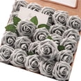 thumbnail image 1 of Artificial Flowers 25pcs Fake Roses with Stems and 2 leaves for DIY Wedding Bouquets Party Decor, 1 of 5