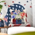 thumbnail image 2 of Welcome American Independence Day Pillow Covers 18x18 Inch Red Blue Stars and Stripes Flower Leaves Throw Pillow Cases Patriotic 4th of July Farmhouse Decorations Cushion Cover, 2 of 6