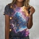 thumbnail image 2 of Blusas para las Mujeres Casual de Manga Corta Cuello Redondo Estampado de Poliéster Blusa, Top de Moda para la Primavera Verano Diario Y Fiesta, 2 of 8