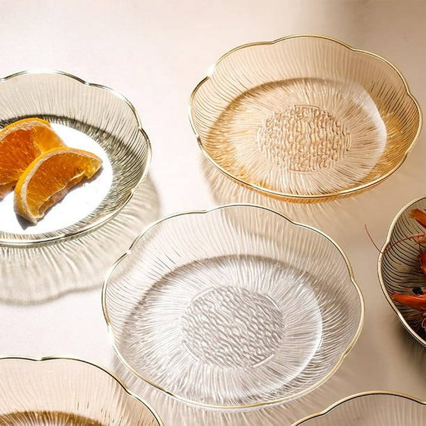 Bandeja de Frutas, Dulces y Aperitivos de Diseño y Fácil de Usar | Plástico Dorado | 15,7 X 15,7 X 2,8 Cm | Gran Capacidad | 1 Unidad | 50 G