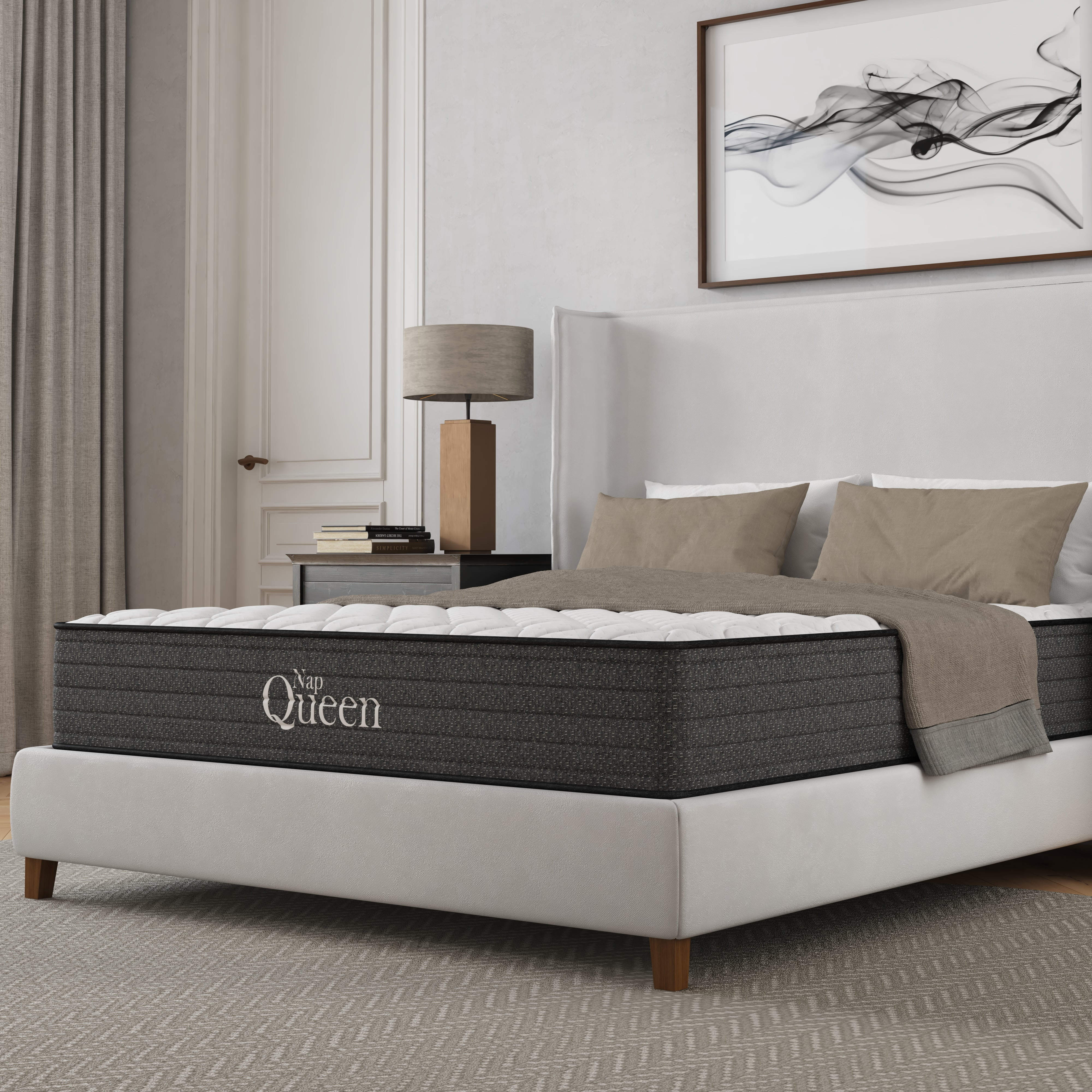 NapQueen Isabella 10'', Twin Hybrid Euro Top Mattress, Fiberglass-Free, Adult